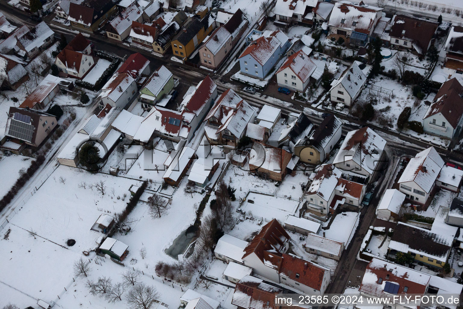 Freckenfeld in the state Rhineland-Palatinate, Germany from a drone