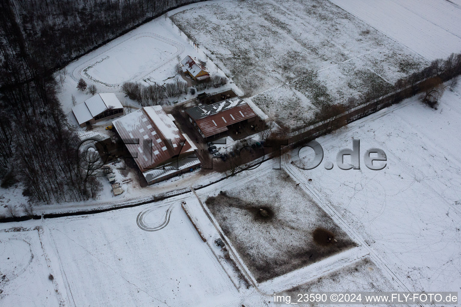 Freckenfeld in the state Rhineland-Palatinate, Germany from above