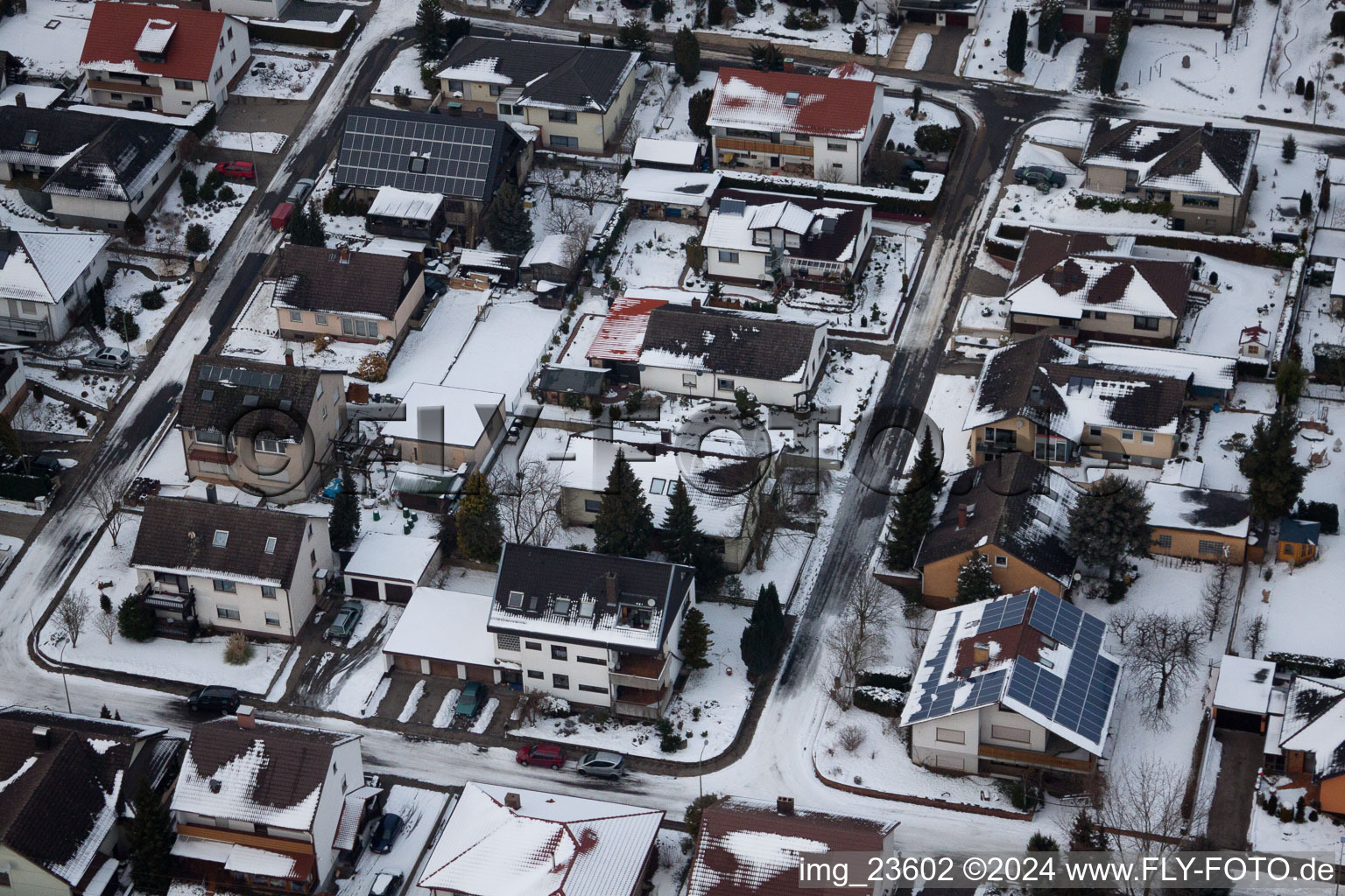 Aerial photograpy of Freckenfeld in the state Rhineland-Palatinate, Germany