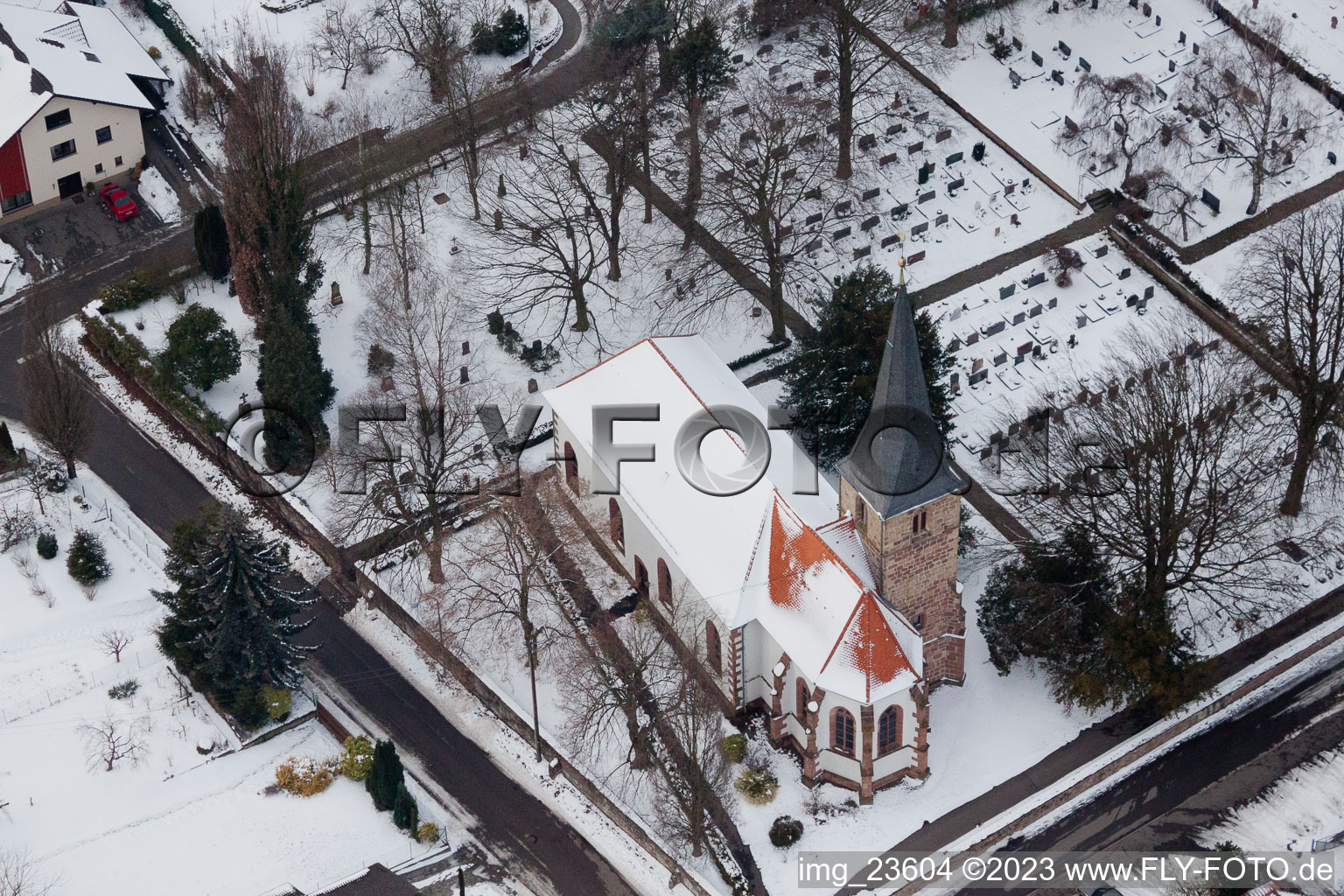 Freckenfeld in the state Rhineland-Palatinate, Germany from above