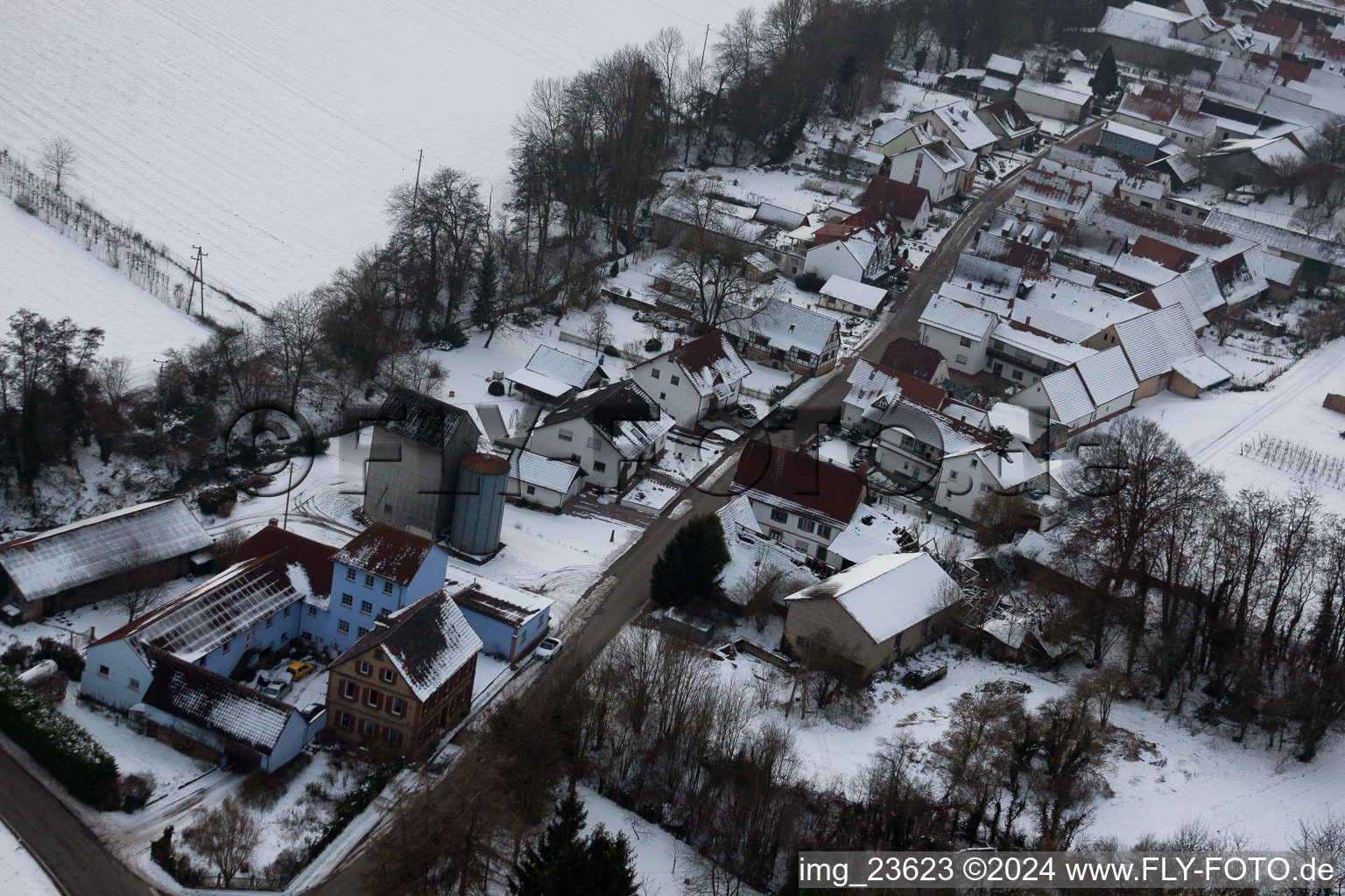 Aerial photograpy of Vollmersweiler in the state Rhineland-Palatinate, Germany