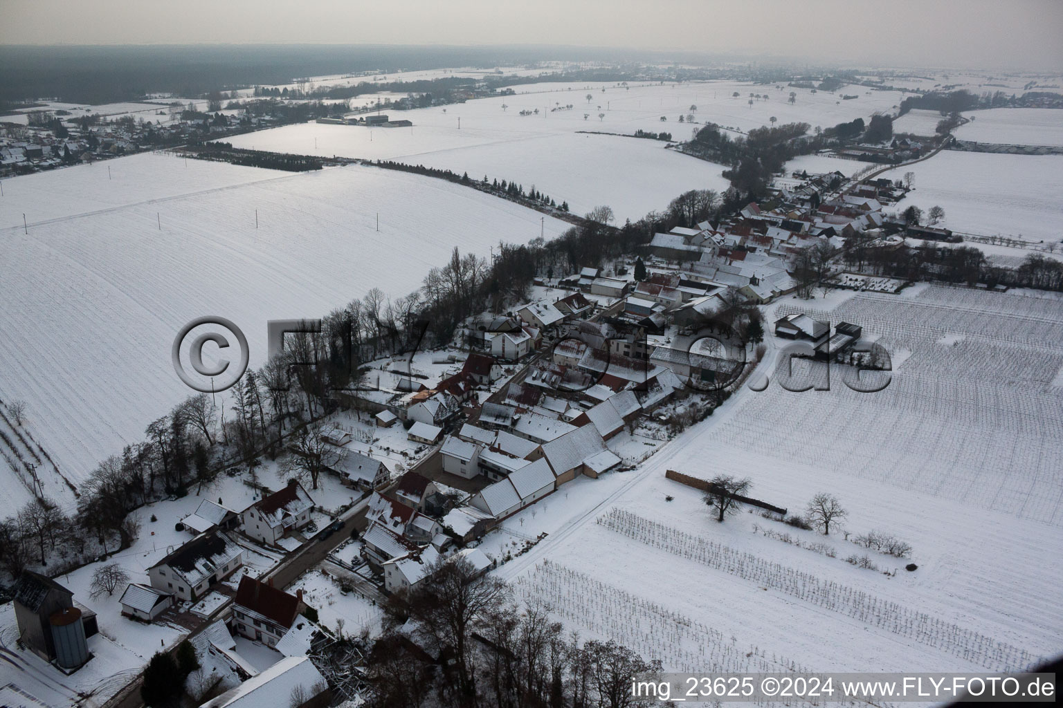 Vollmersweiler in the state Rhineland-Palatinate, Germany from above