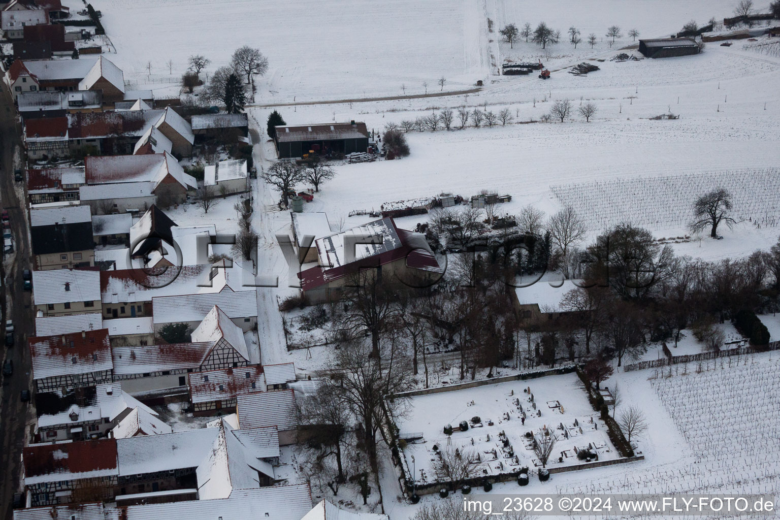 Vollmersweiler in the state Rhineland-Palatinate, Germany seen from above