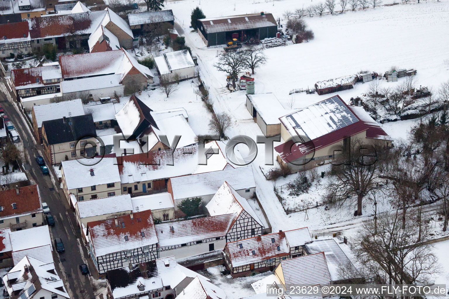 Vollmersweiler in the state Rhineland-Palatinate, Germany from the plane