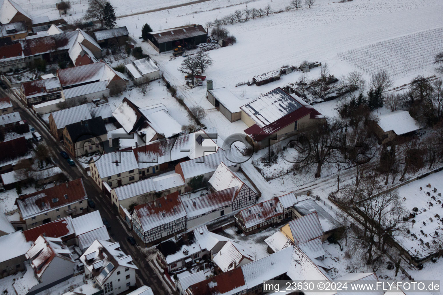 Bird's eye view of Vollmersweiler in the state Rhineland-Palatinate, Germany