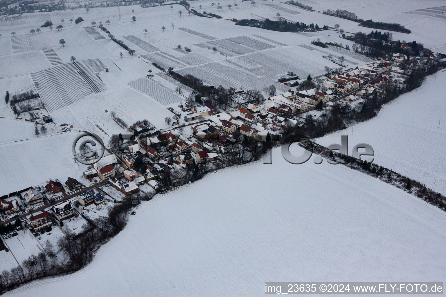 Drone recording of Vollmersweiler in the state Rhineland-Palatinate, Germany