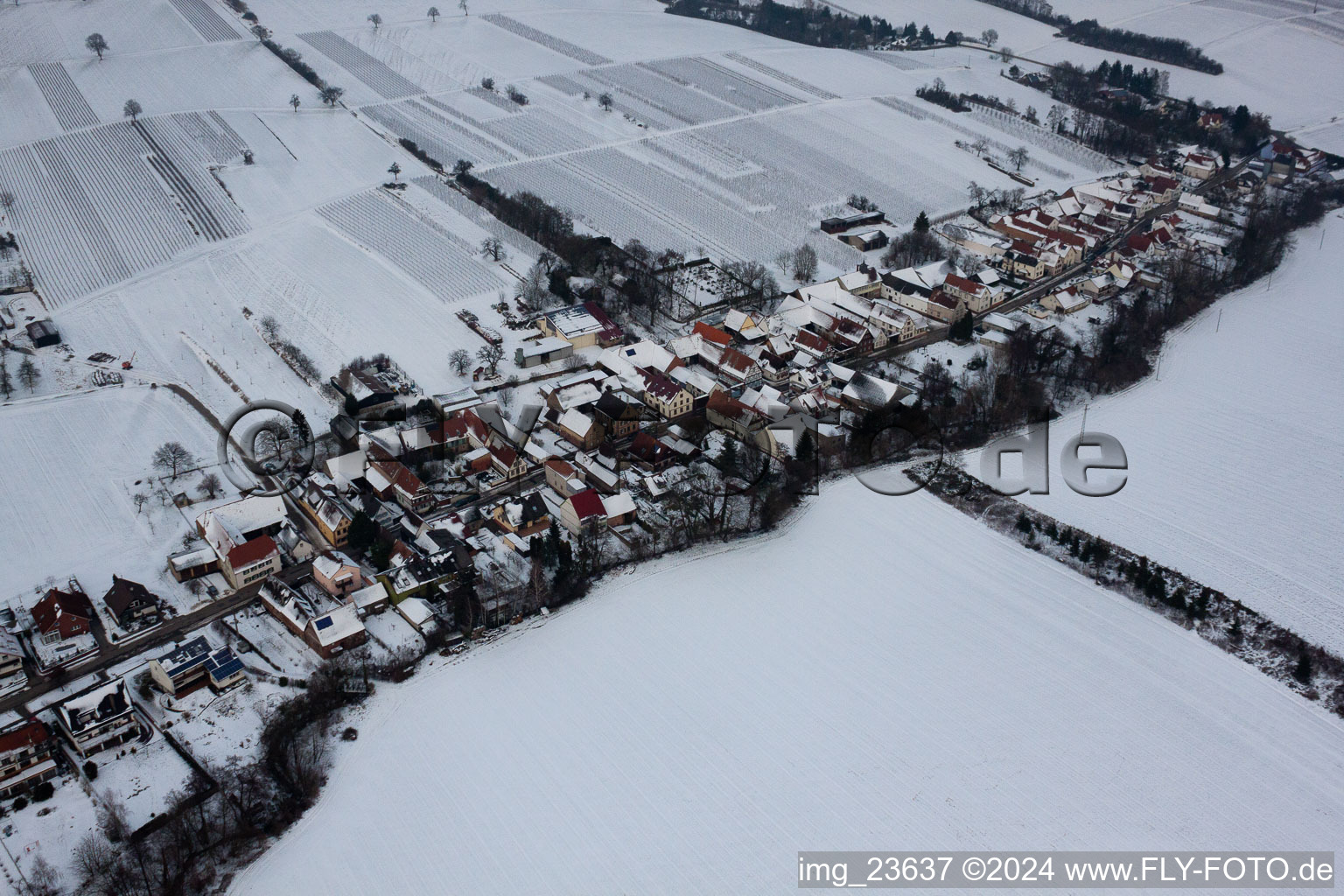 Drone image of Vollmersweiler in the state Rhineland-Palatinate, Germany