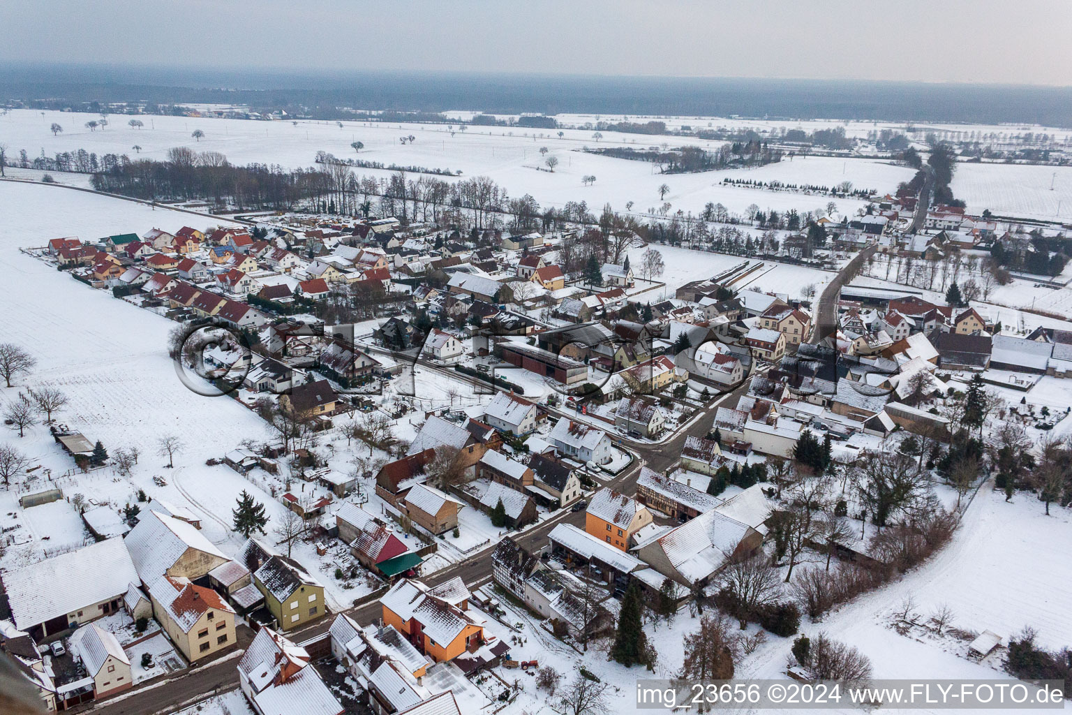 Village view in the district Kleinsteinfeld in Niederotterbach in the state Rhineland-Palatinate, Germany