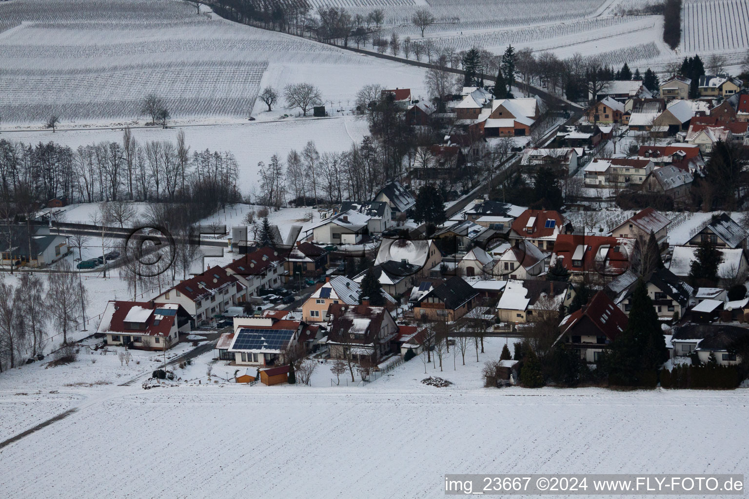 Oblique view of Dierbach in the state Rhineland-Palatinate, Germany