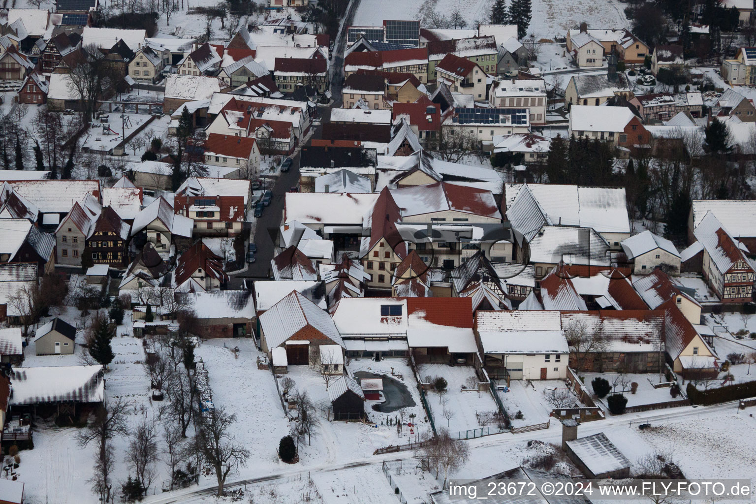 Bird's eye view of Dierbach in the state Rhineland-Palatinate, Germany