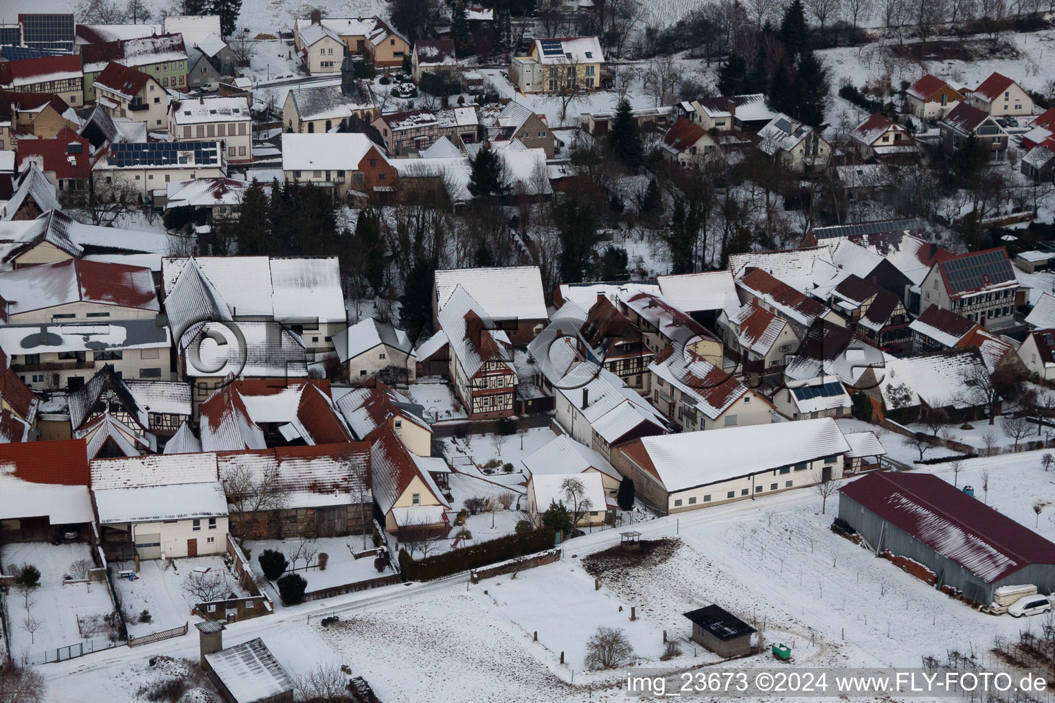 Dierbach in the state Rhineland-Palatinate, Germany viewn from the air