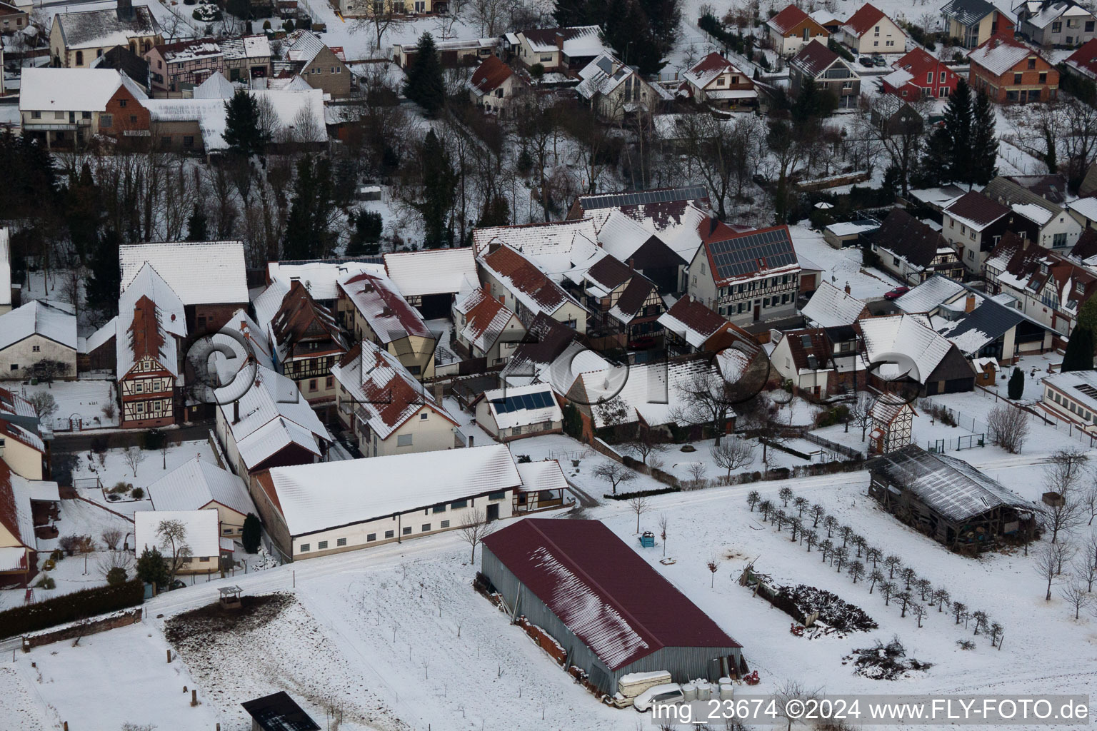 Drone recording of Dierbach in the state Rhineland-Palatinate, Germany