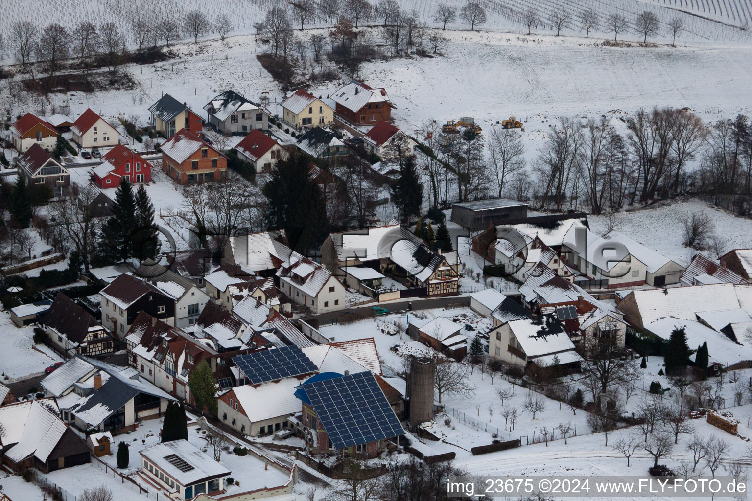 Drone image of Dierbach in the state Rhineland-Palatinate, Germany