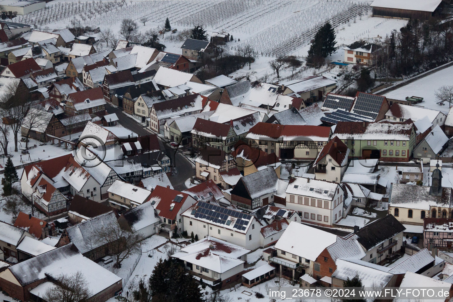 Dierbach in the state Rhineland-Palatinate, Germany seen from a drone