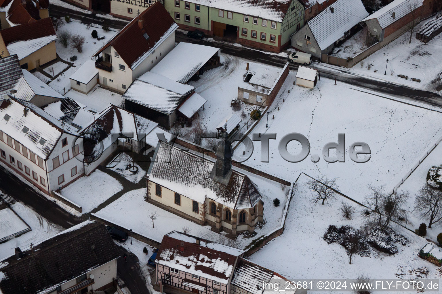 Aerial photograpy of Dierbach in the state Rhineland-Palatinate, Germany