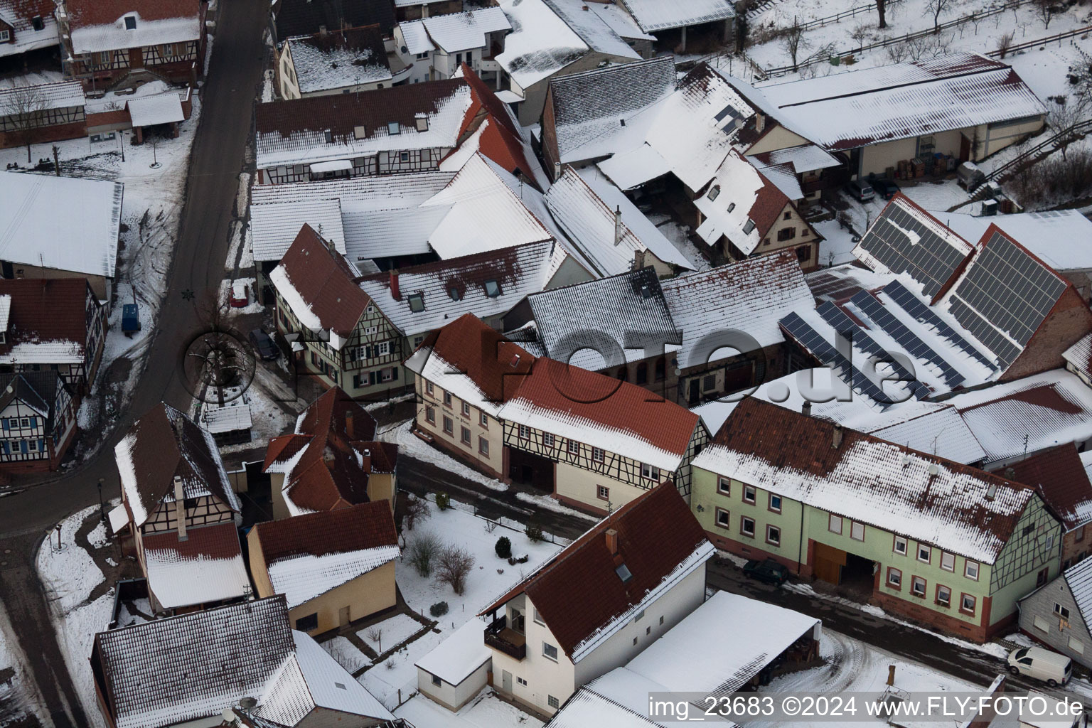 Dierbach in the state Rhineland-Palatinate, Germany from above