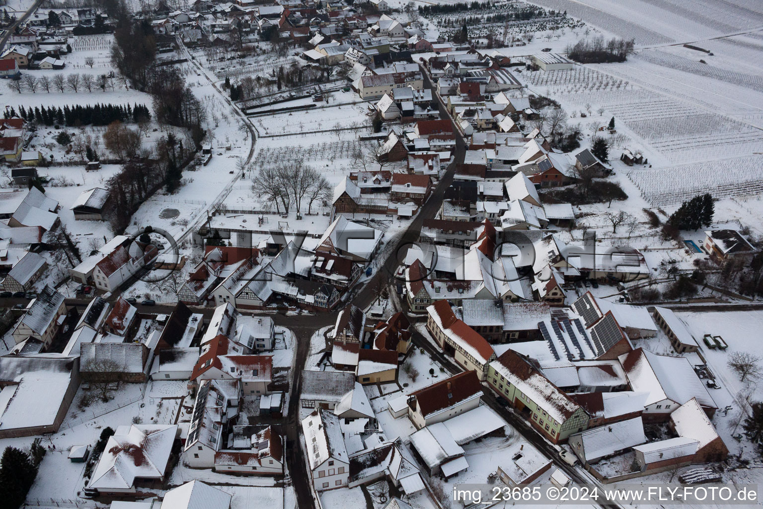 Dierbach in the state Rhineland-Palatinate, Germany seen from above