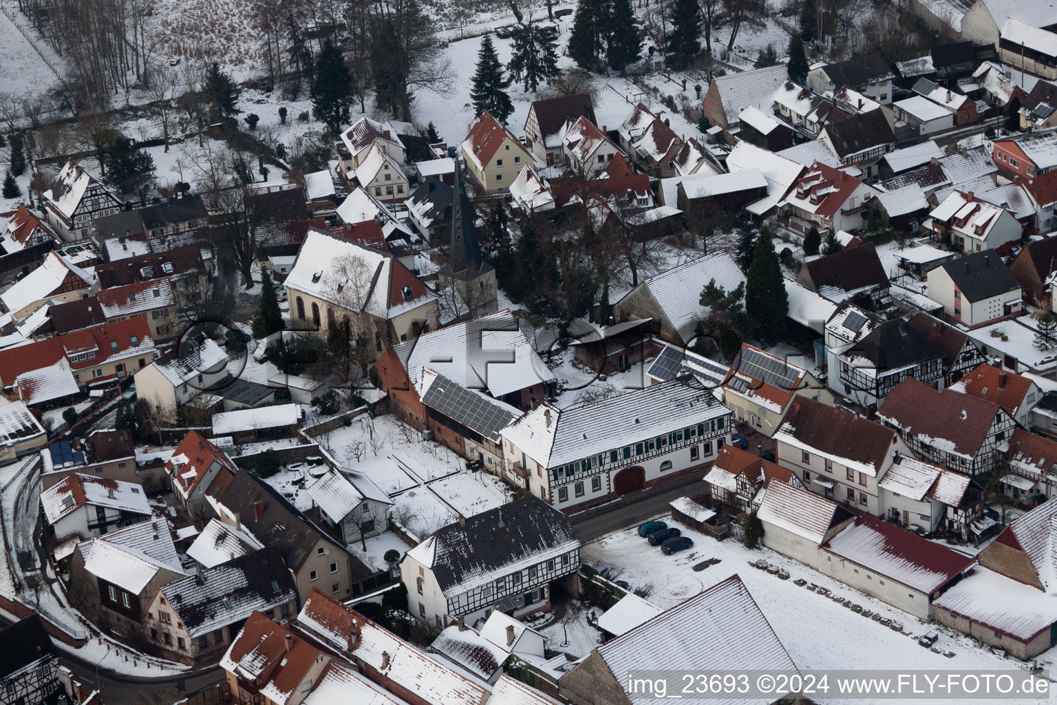 Bird's eye view of Barbelroth in the state Rhineland-Palatinate, Germany