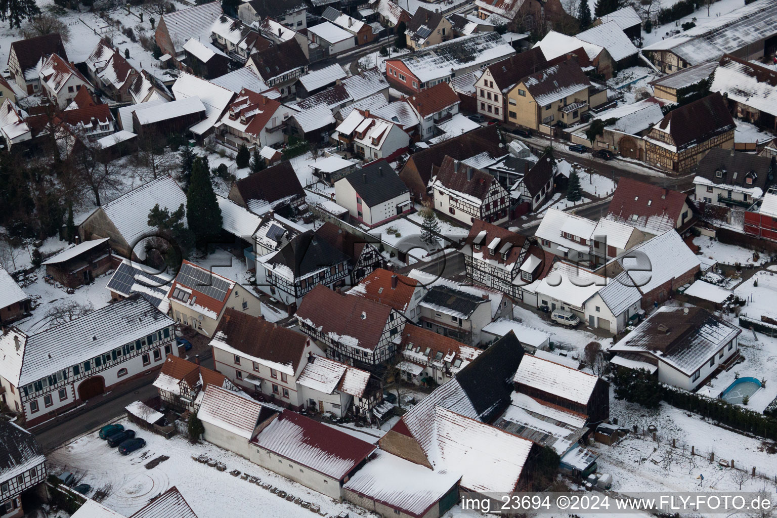 Bird's eye view of Barbelroth in the state Rhineland-Palatinate, Germany