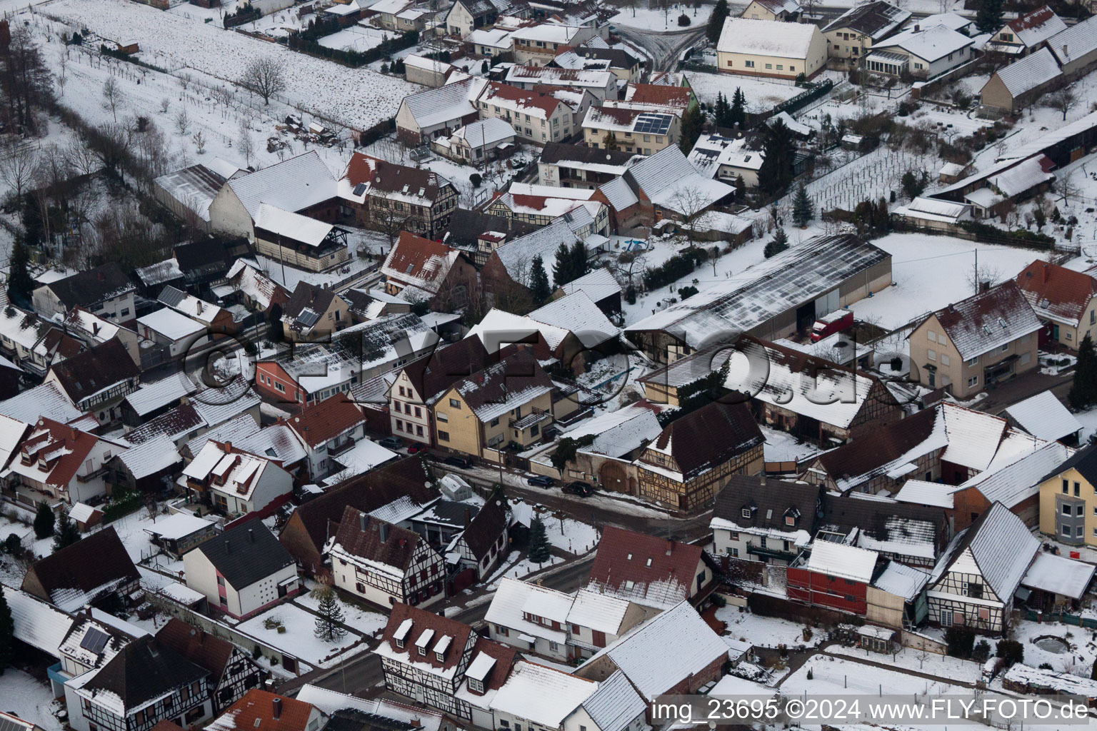 Barbelroth in the state Rhineland-Palatinate, Germany viewn from the air