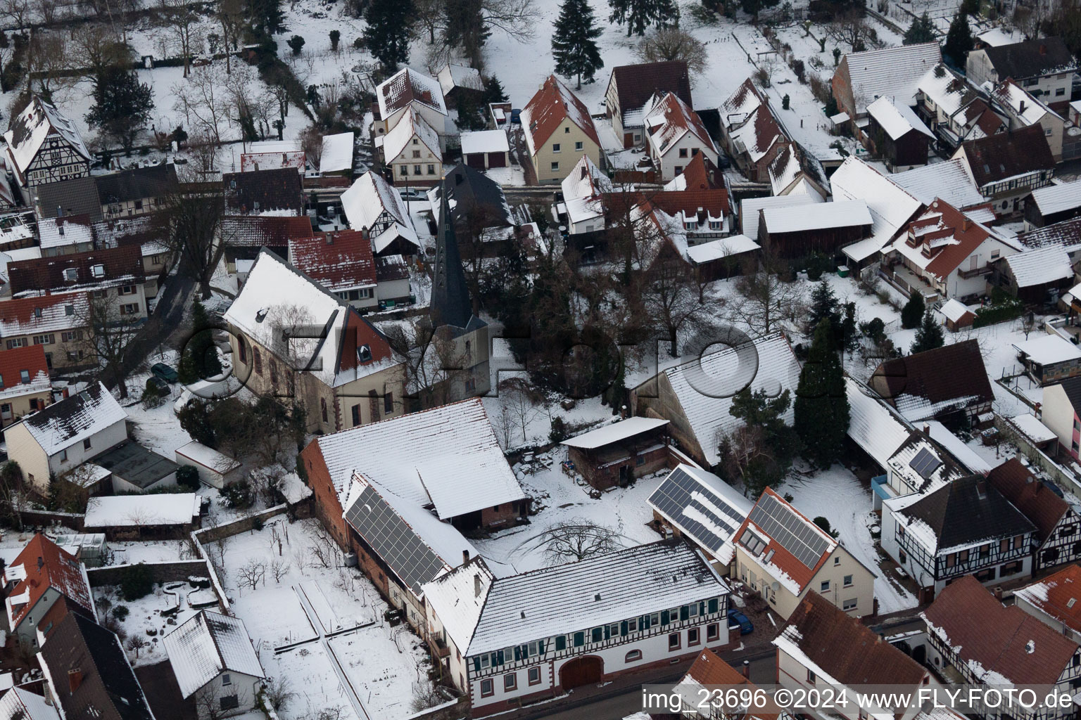 Drone recording of Barbelroth in the state Rhineland-Palatinate, Germany