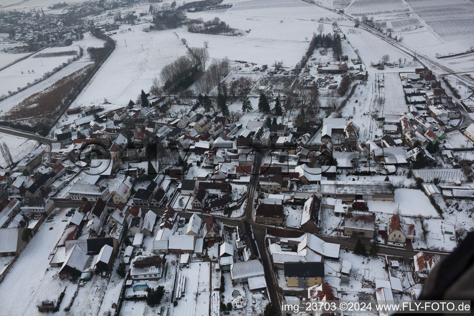 Oblique view of Barbelroth in the state Rhineland-Palatinate, Germany