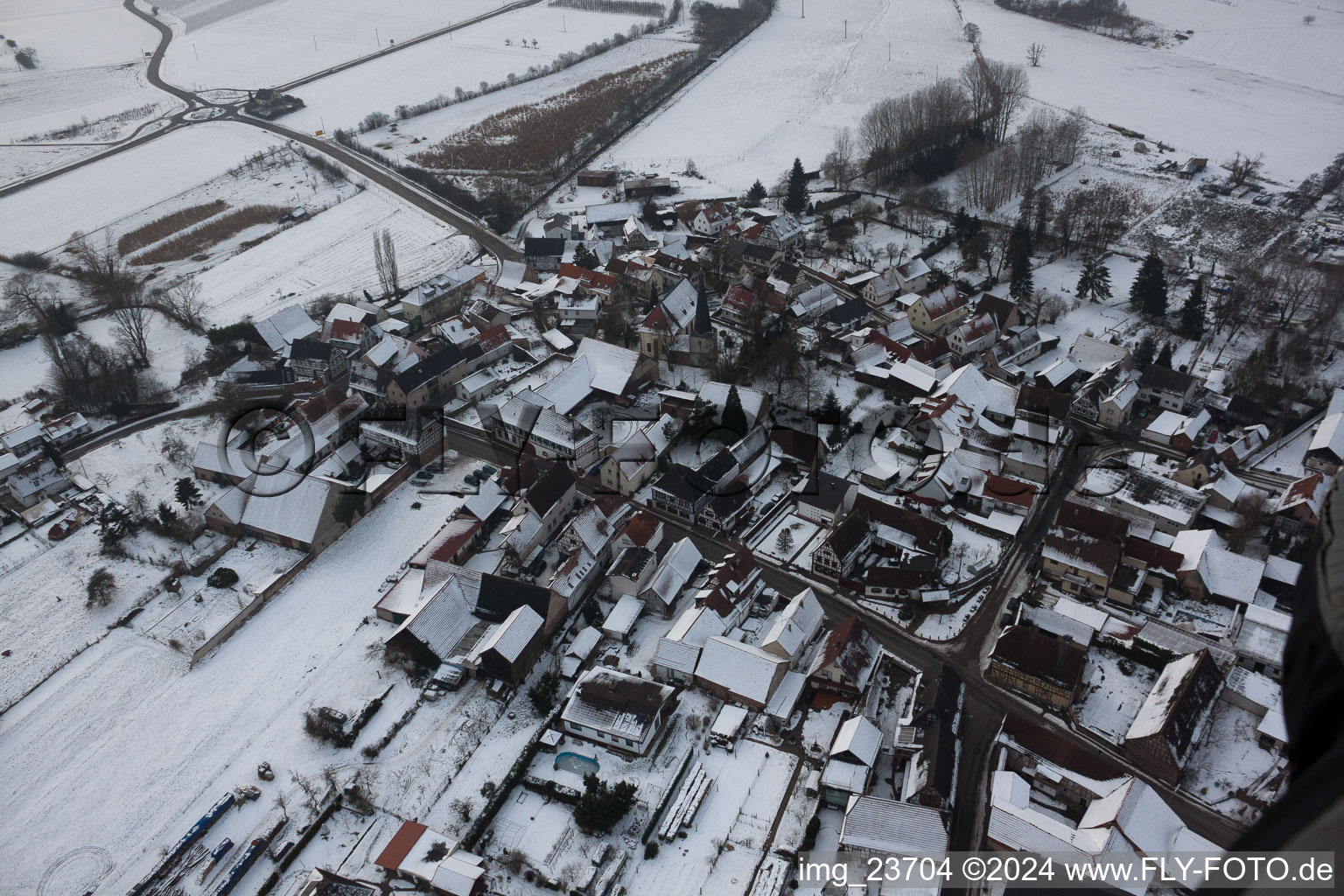 Barbelroth in the state Rhineland-Palatinate, Germany from above