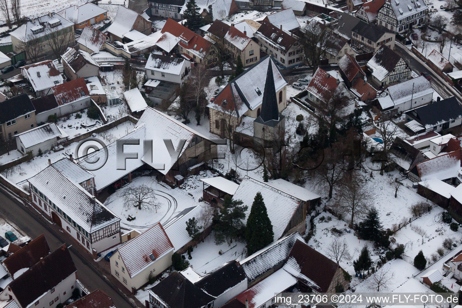 Barbelroth in the state Rhineland-Palatinate, Germany seen from above