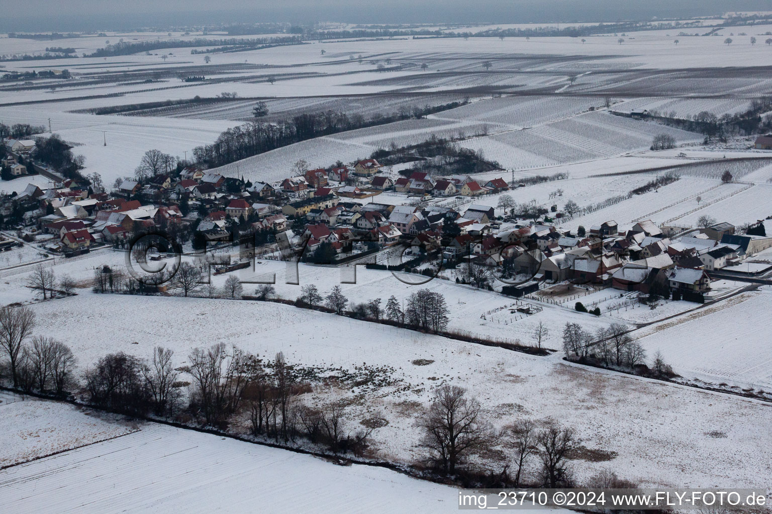 Aerial view of Hergersweiler in the state Rhineland-Palatinate, Germany