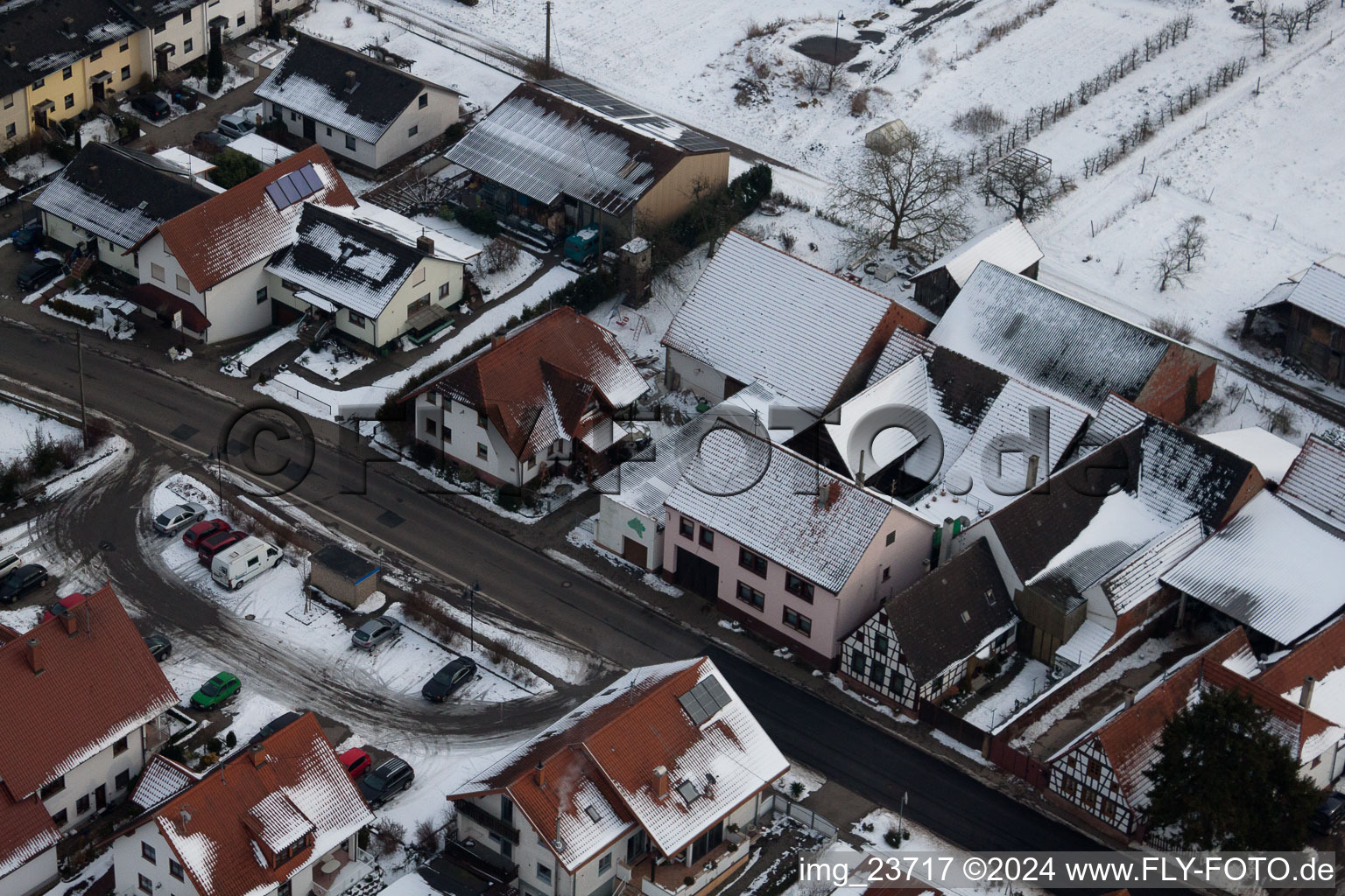 Hergersweiler in the state Rhineland-Palatinate, Germany from the plane