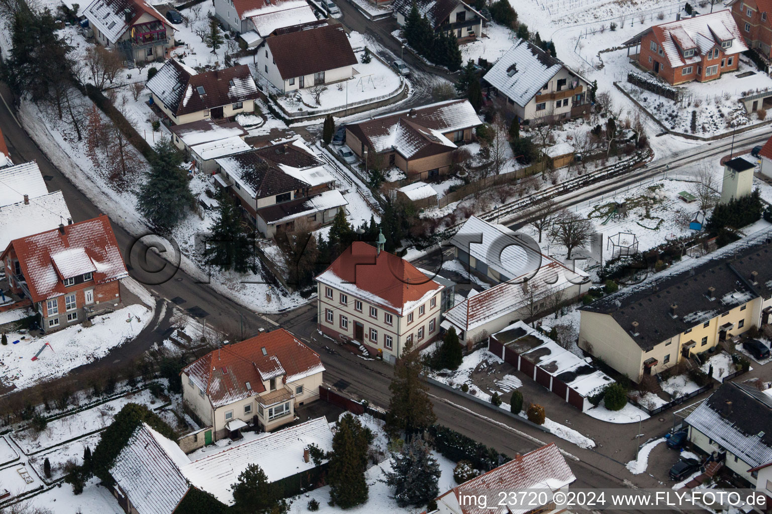 Drone recording of Hergersweiler in the state Rhineland-Palatinate, Germany