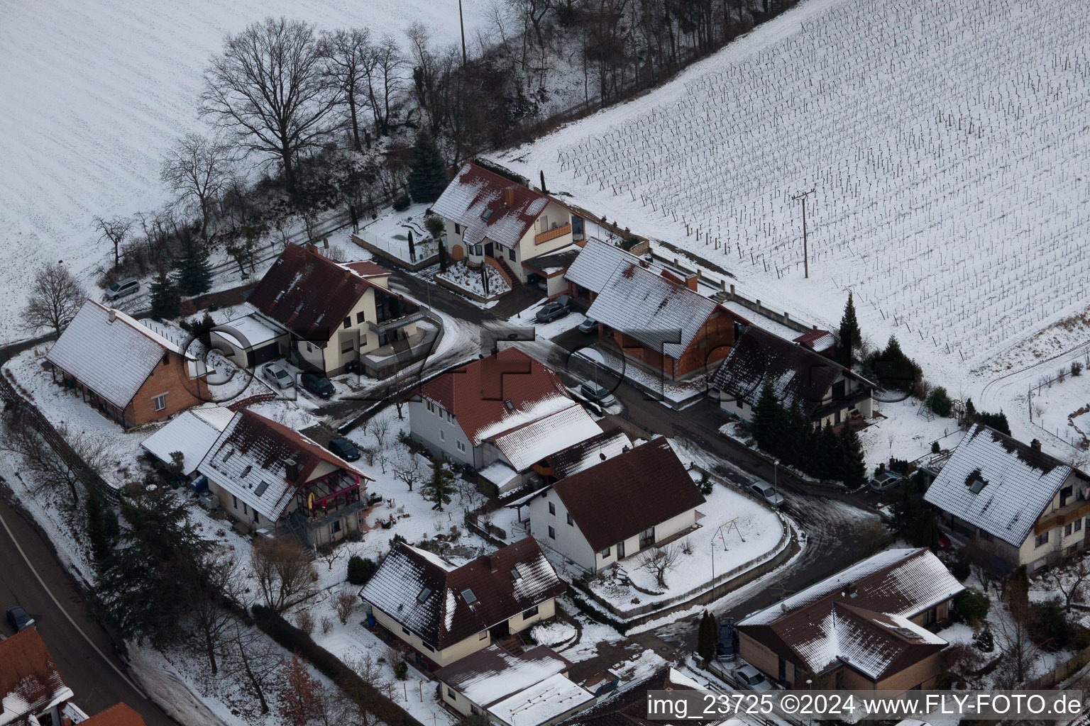 Aerial view of Hergersweiler in the state Rhineland-Palatinate, Germany