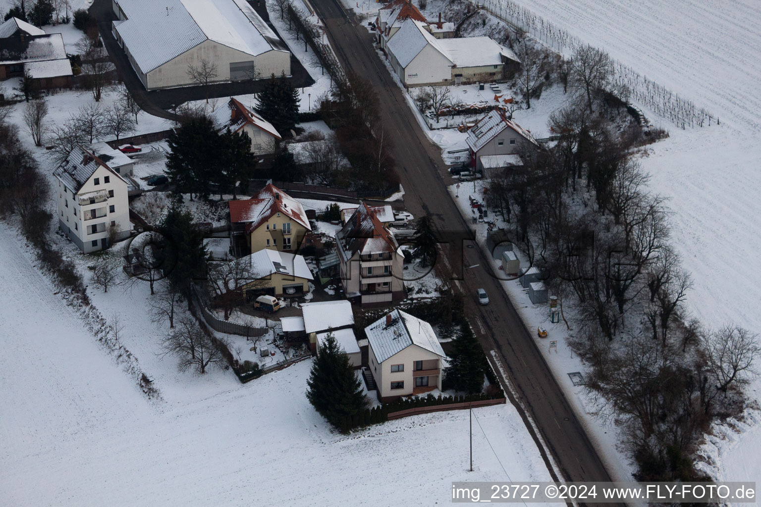 Oblique view of Hergersweiler in the state Rhineland-Palatinate, Germany