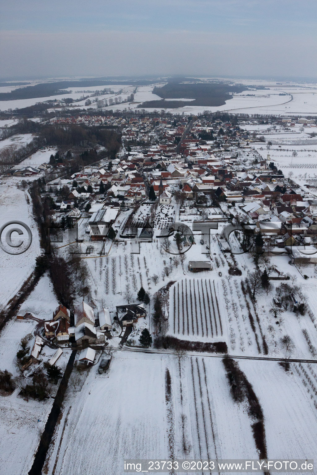 Bird's eye view of Winden in the state Rhineland-Palatinate, Germany