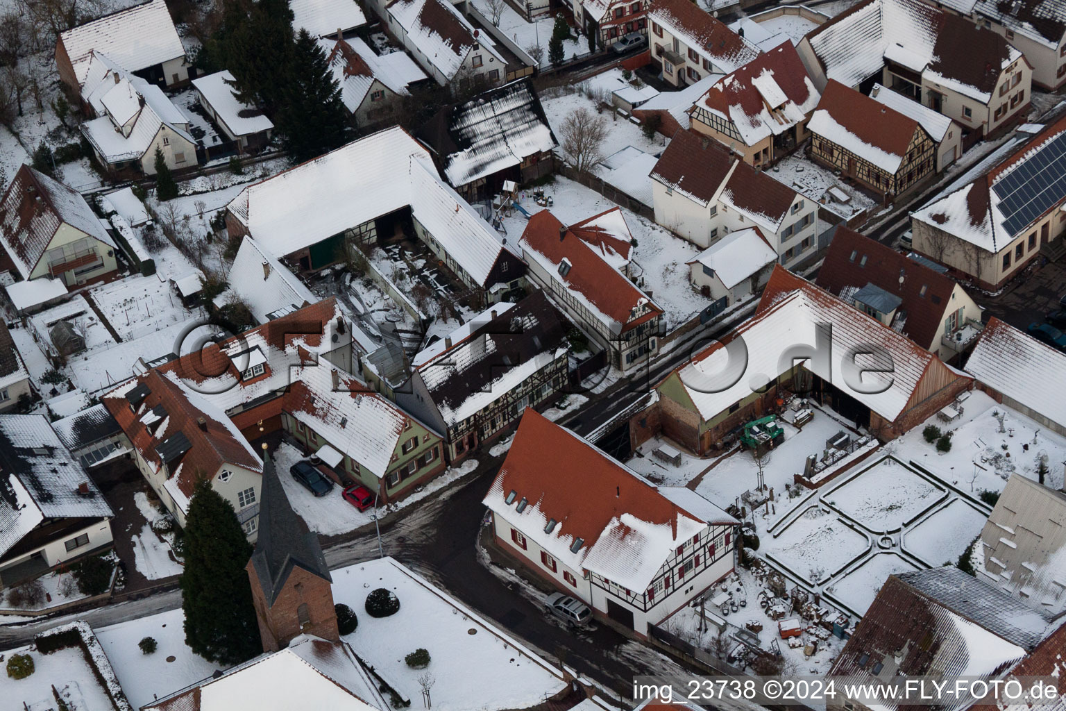 Drone recording of Winden in the state Rhineland-Palatinate, Germany