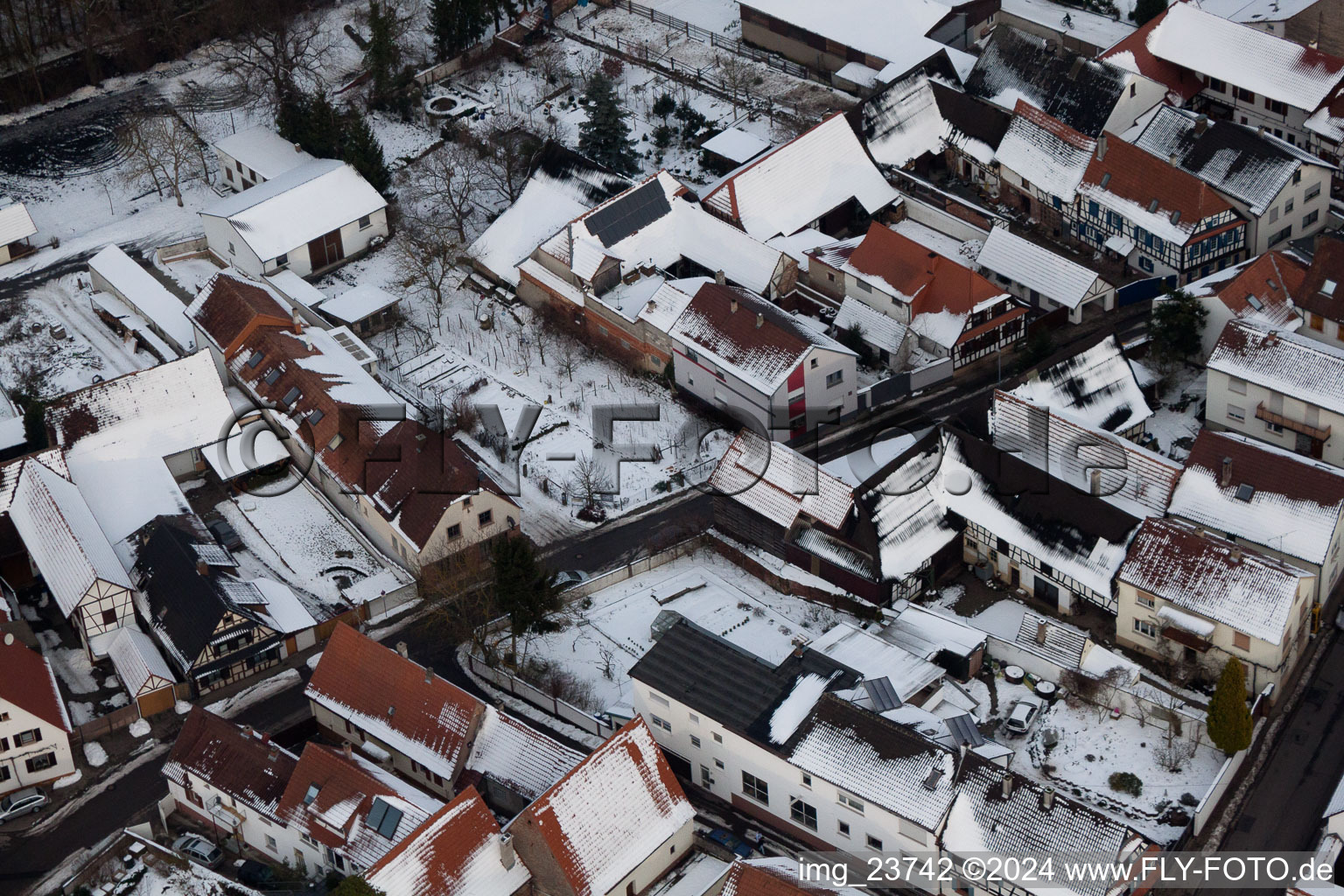 Winden in the state Rhineland-Palatinate, Germany seen from a drone