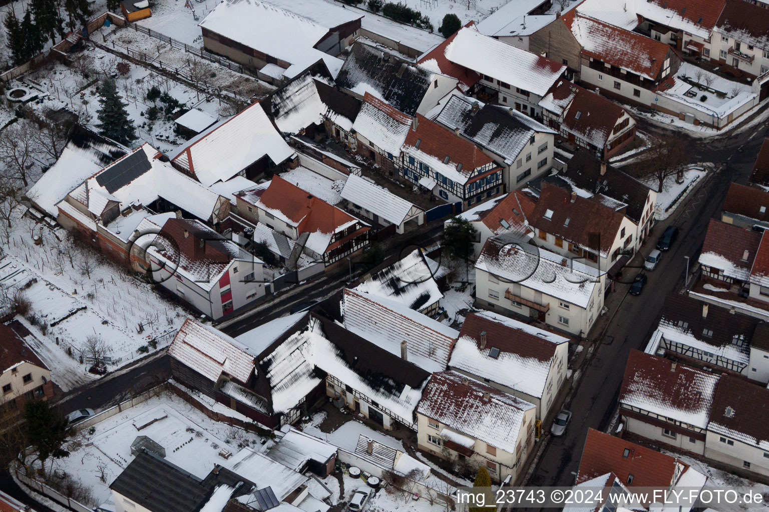 Aerial view of Winden in the state Rhineland-Palatinate, Germany