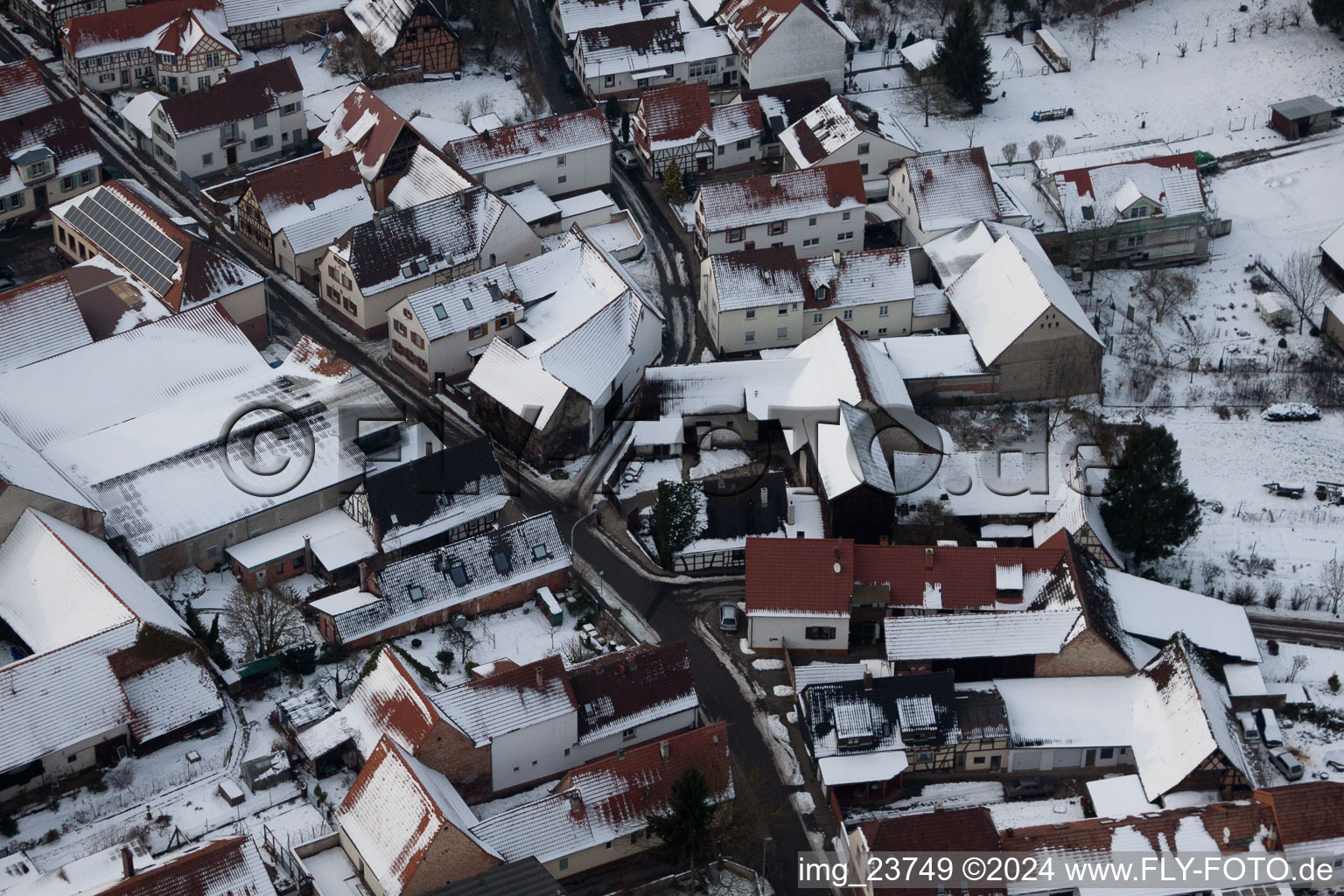 Winden in the state Rhineland-Palatinate, Germany from the plane