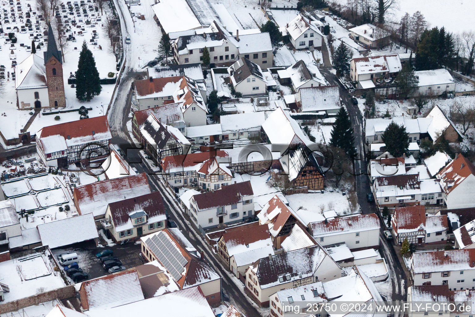 Bird's eye view of Winden in the state Rhineland-Palatinate, Germany