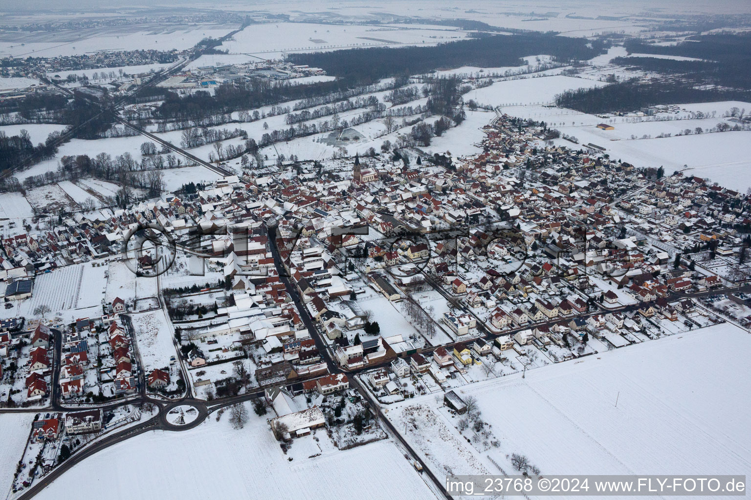 Steinweiler in the state Rhineland-Palatinate, Germany out of the air