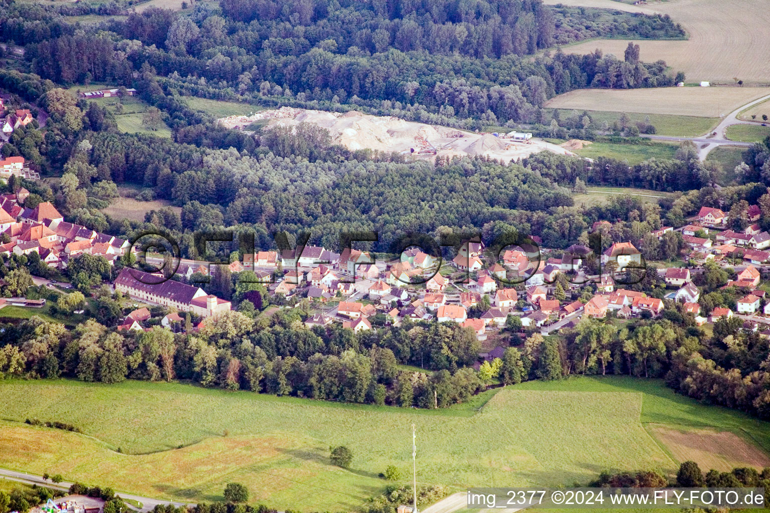 Lauterbourg in the state Bas-Rhin, France from the drone perspective