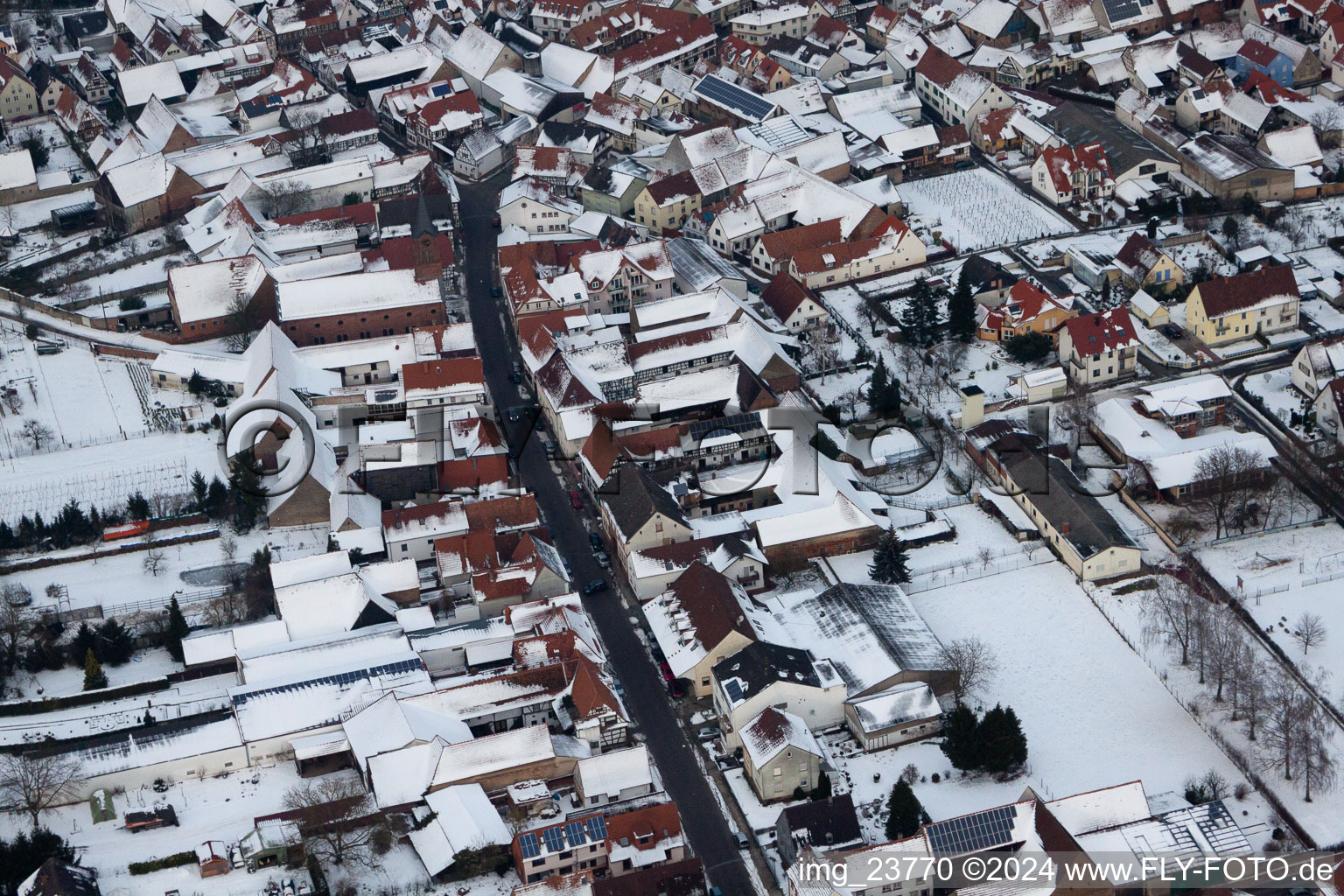 Steinweiler in the state Rhineland-Palatinate, Germany from the plane