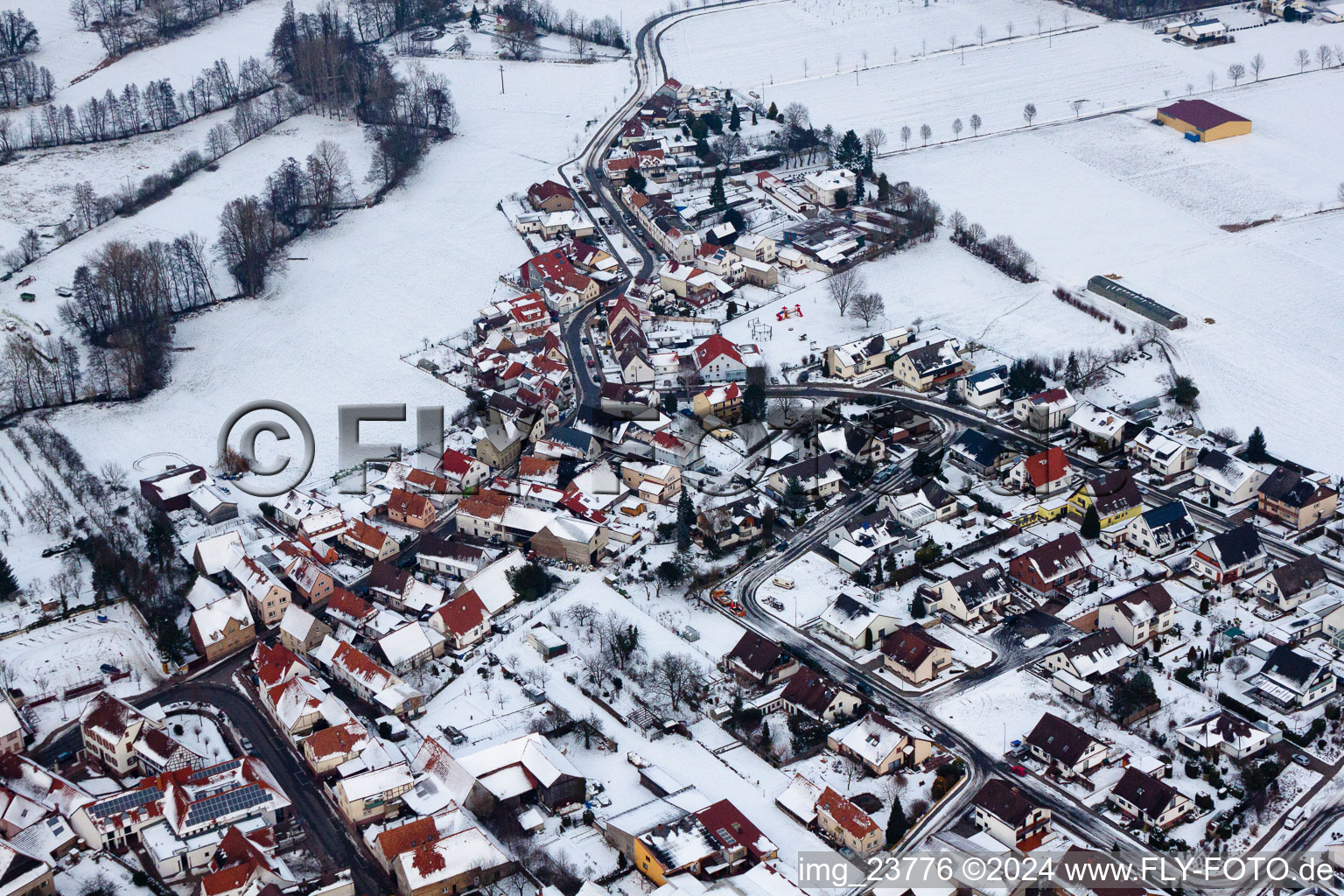 Steinweiler in the state Rhineland-Palatinate, Germany viewn from the air