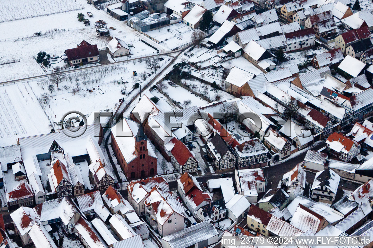 Steinweiler in the state Rhineland-Palatinate, Germany from the drone perspective