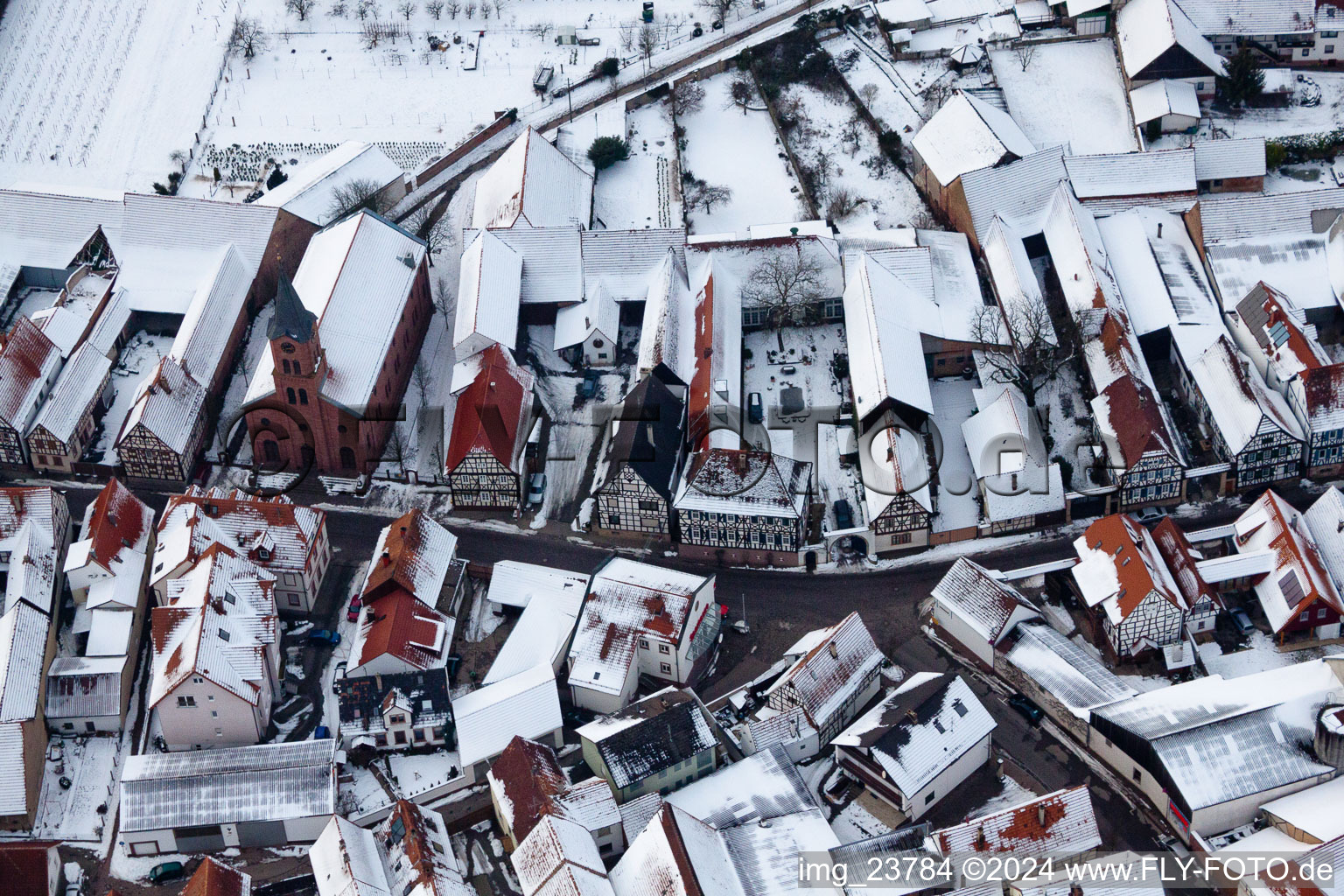 Aerial photograpy of Steinweiler in the state Rhineland-Palatinate, Germany