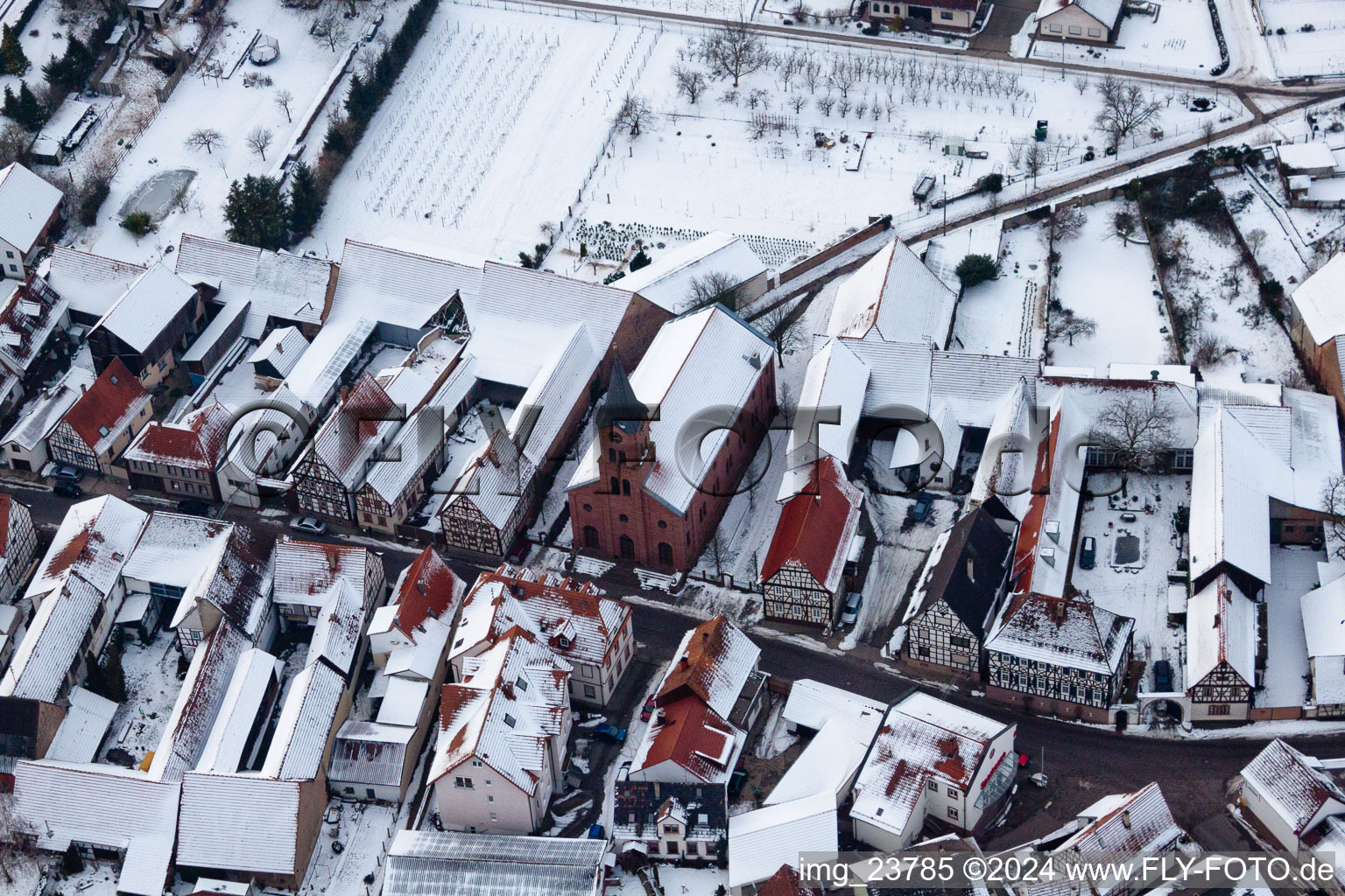 Oblique view of Steinweiler in the state Rhineland-Palatinate, Germany