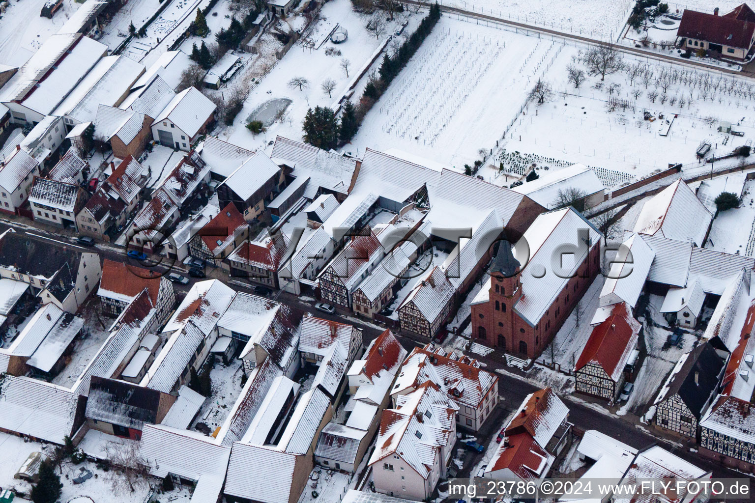 Steinweiler in the state Rhineland-Palatinate, Germany from above