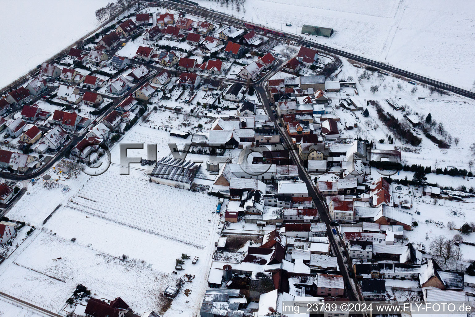 Steinweiler in the state Rhineland-Palatinate, Germany from the plane