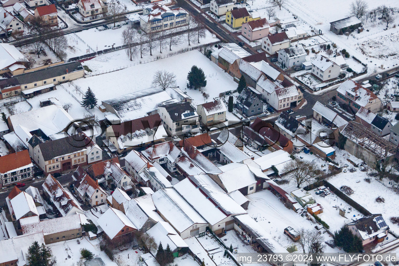 Drone image of Steinweiler in the state Rhineland-Palatinate, Germany