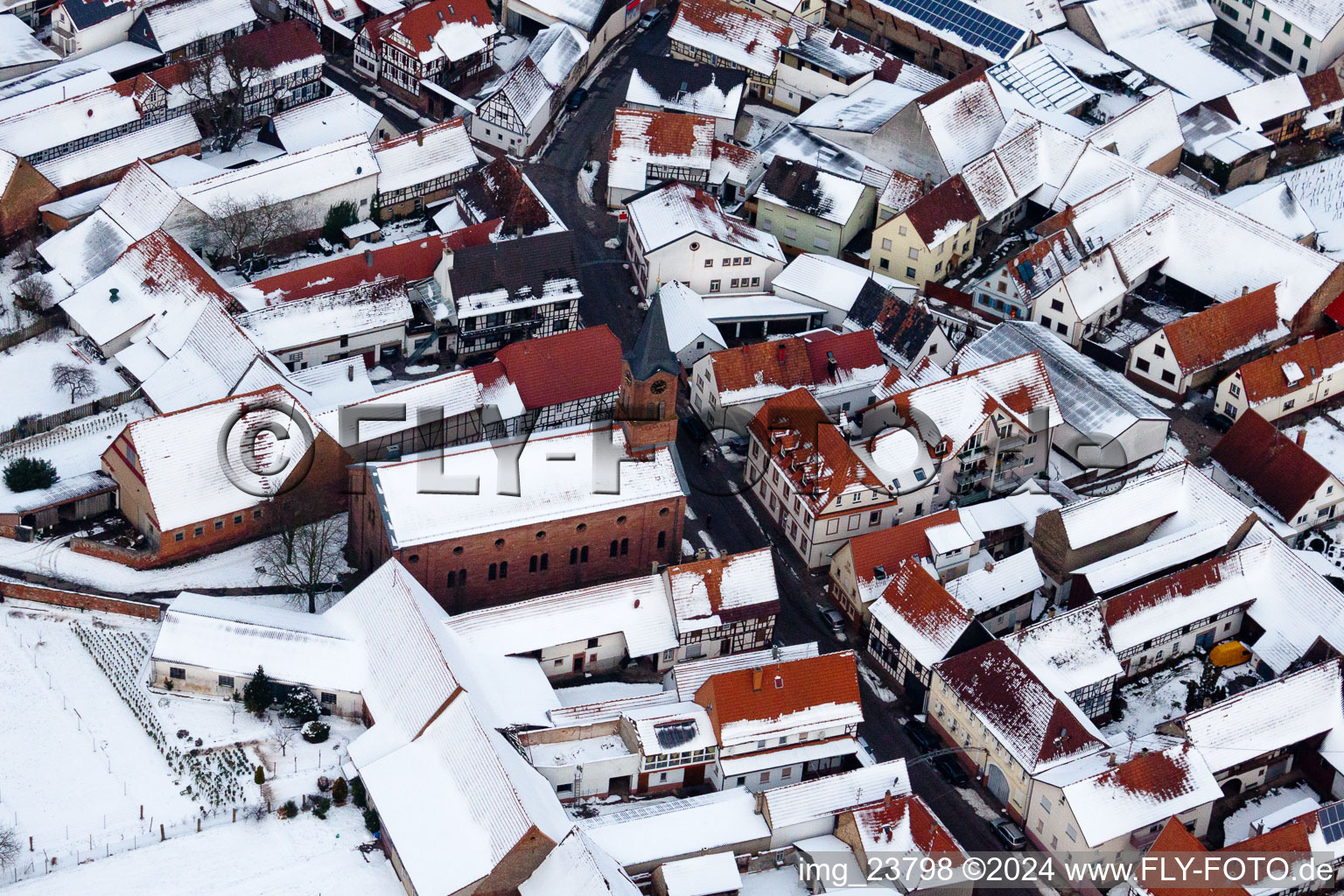 Aerial photograpy of Steinweiler in the state Rhineland-Palatinate, Germany